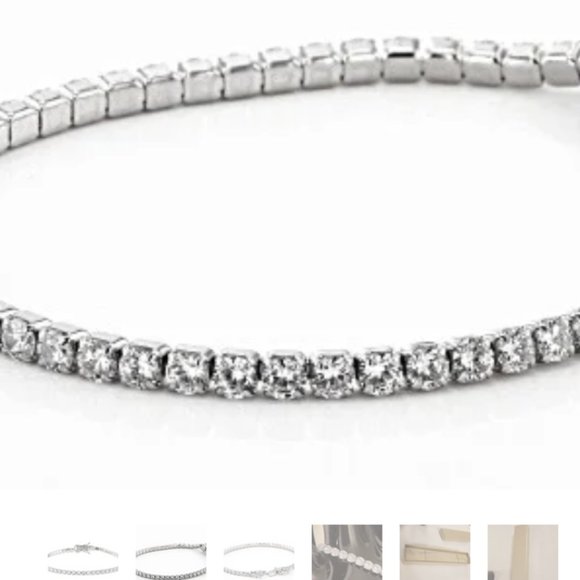 NEW JTV White Cubic Zirconia Rhodium Over Silver Bracelet 9.58ctw - Picture 3 of 6